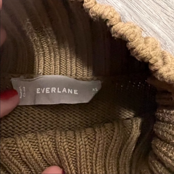 Everlane Oversize Cotton Knit Sweater Tutleneck Sz XS - Picture 4 of 9